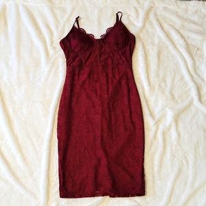 Burgundy cocktail dress
